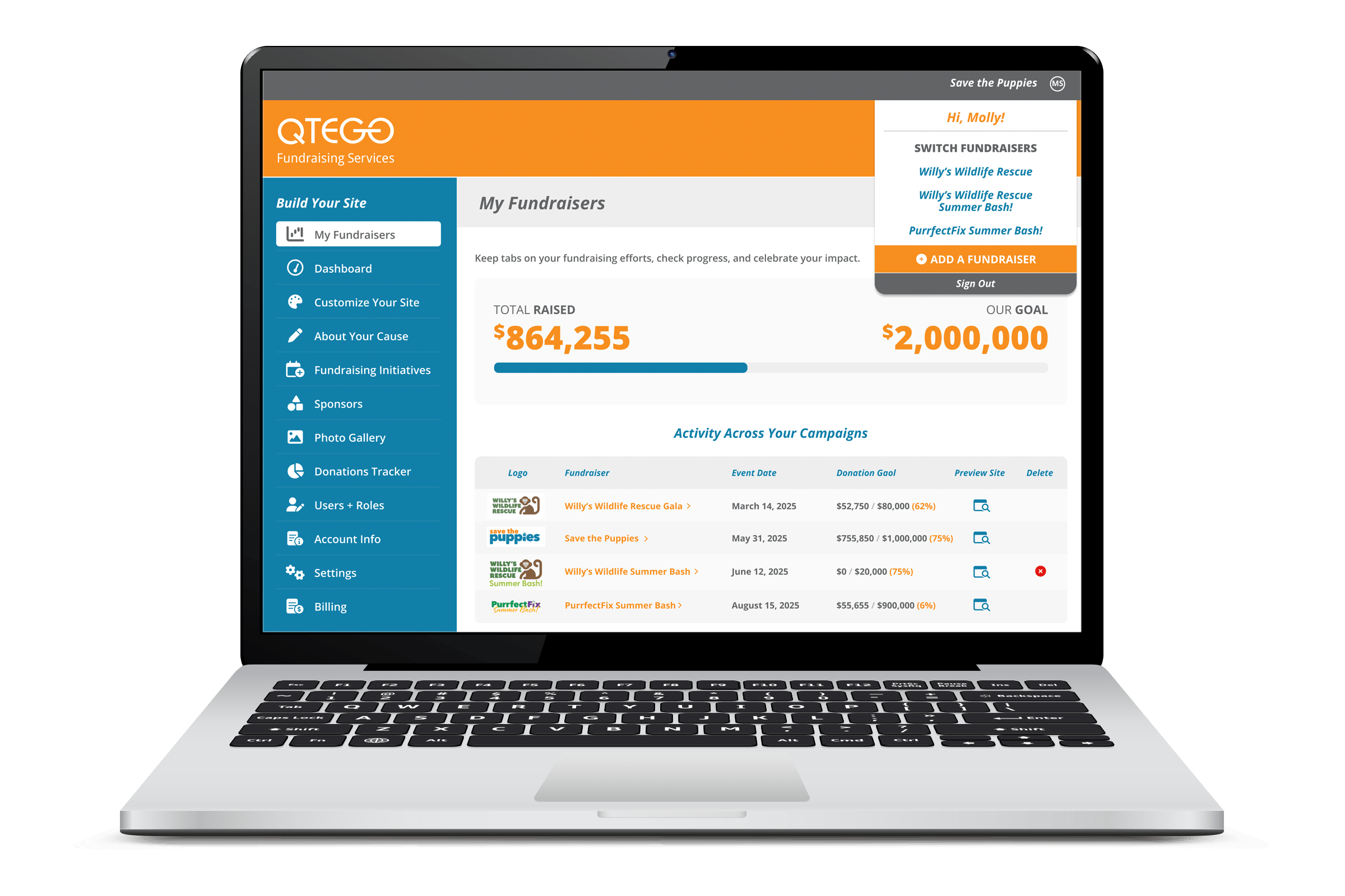 Peer-to-Peer Admin | Manage Your Fundraising Events