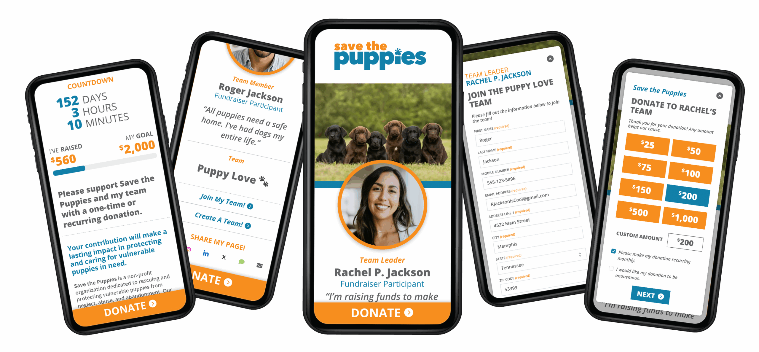 Peer-to-Peer Fundraising Mobile Site