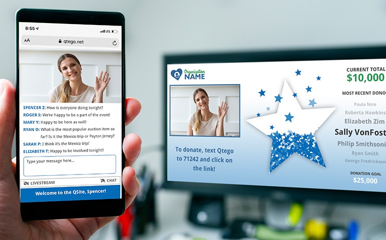Virtual Gala Connection with Chat and Livestream Qtego