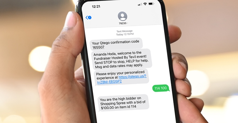 Text Bidding Event Fundraising Innovations - Qtego
