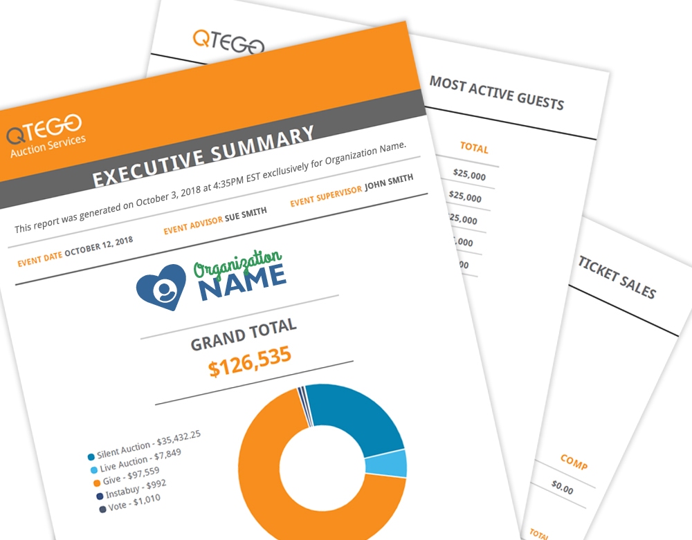 executive reports auction fundraising QView for Auction Fundraising