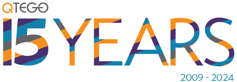 Qtego Fundraising Services 15-year Anniversary logo Qtego Fundraising Services 15-year Anniversary logo