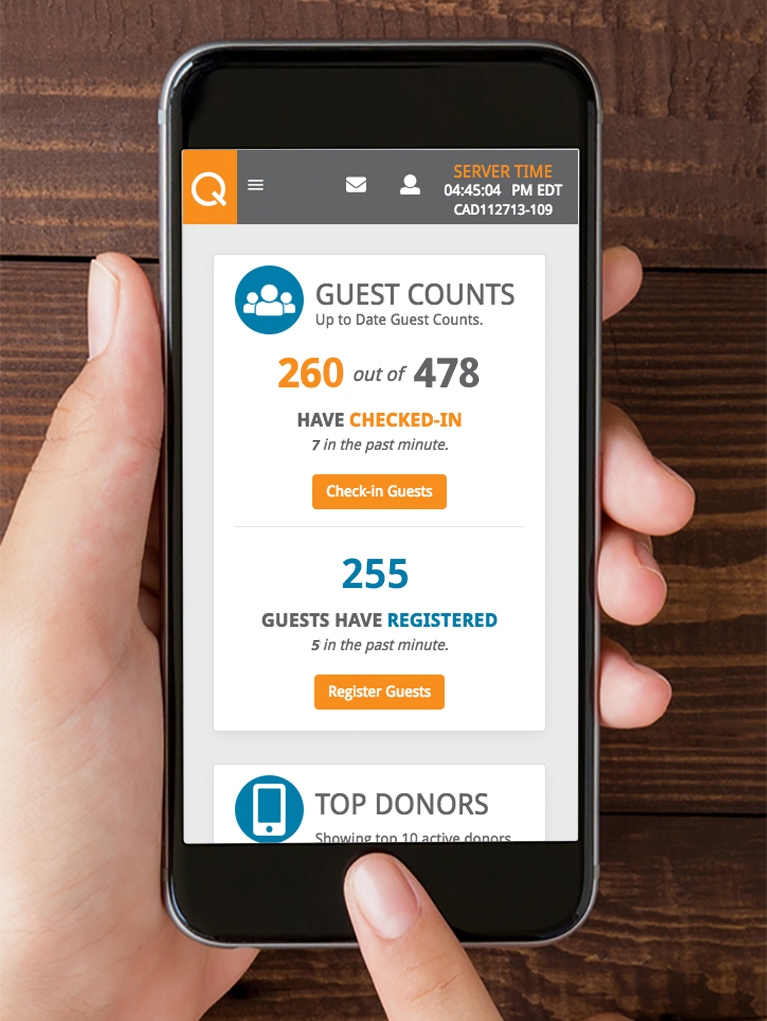 QView Mobile Auction Fundraising Check-in